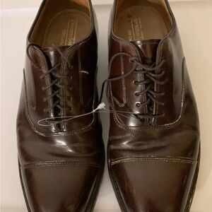 Johnston & Murphy mens sz 8.5 D Dark‎ Brown Leather Oxfords